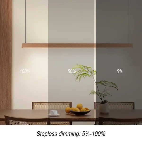 Immax NEO 07303L - Lustră LED dimmabilă pe cablu MADEIRA 26W/230V Wi-Fi Tuya, 122 cm, stejar