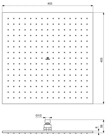 Palarie de dus Ideal Standard IdealRain 400x400 mm crom lucios 1 functie