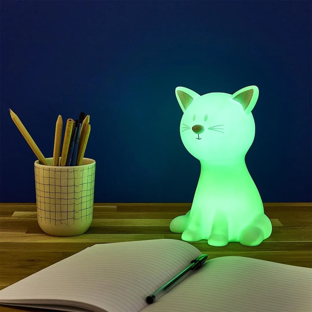 Lampa LED pentru copii CATTY 19cm, alba