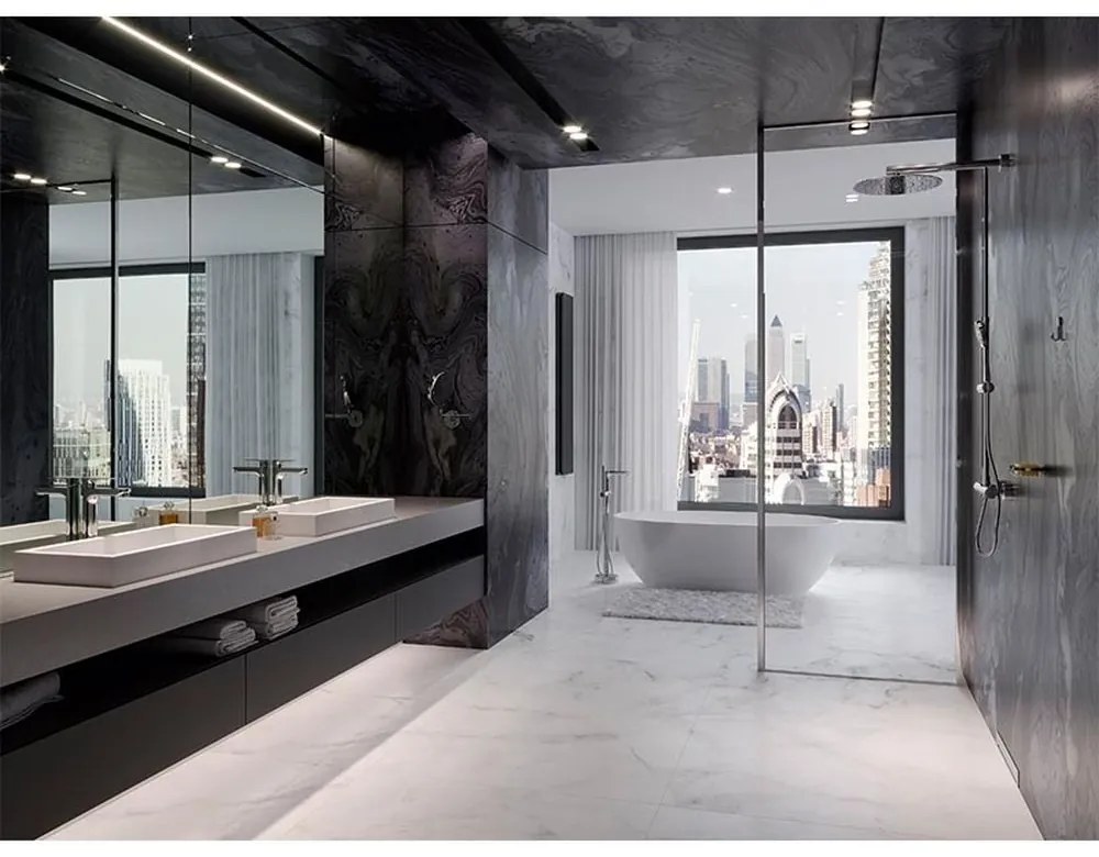 Coloana de dus cu termostat crom lucios Ferro, Trevi Crom lucios