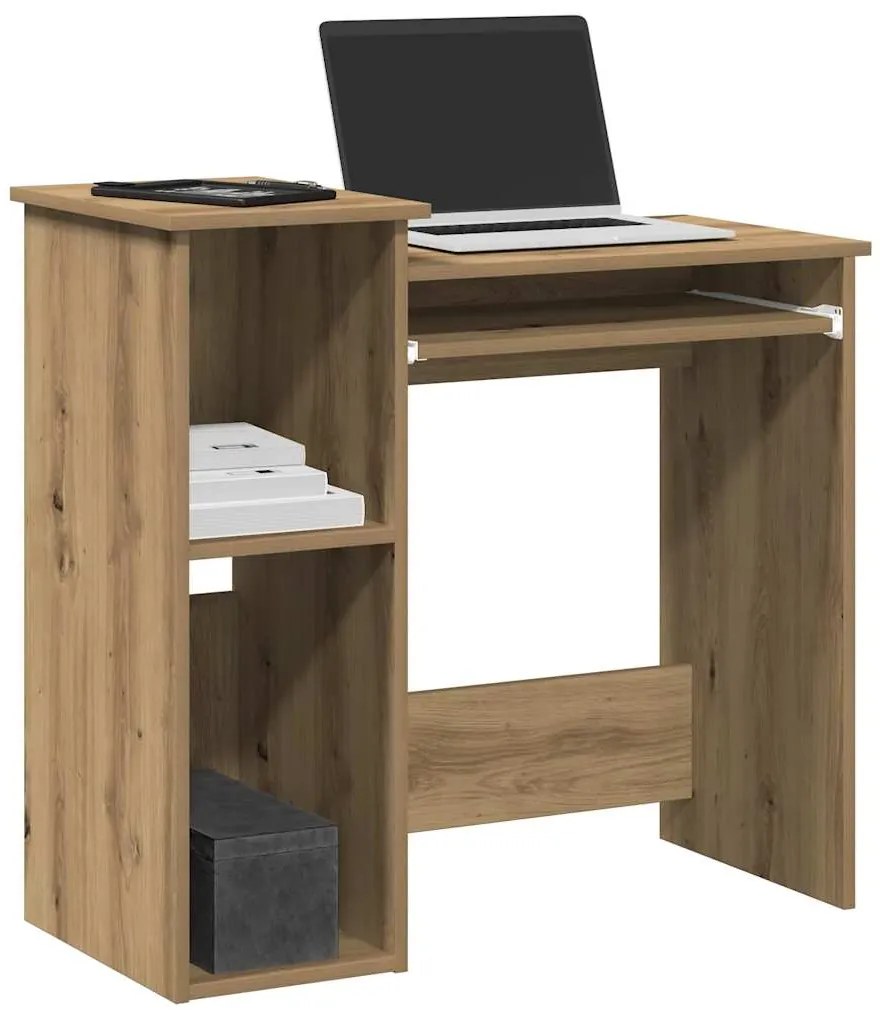 vidaXL Birou cu rafturi stejar artizanal 84x40x78 cm, lemn prelucrat