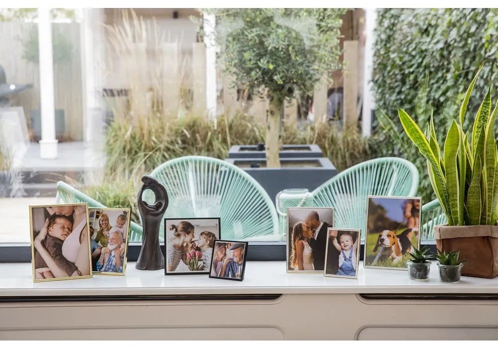 Ramă foto aurie de sine stătătoare/de suspendat din metal 11x16 cm Sweet Memory – Zilverstad