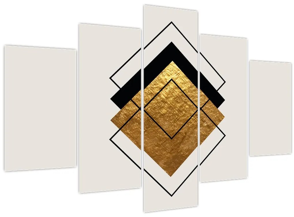 Tablou - Abstracție de aur și alb N⁰1 (150x105 cm)