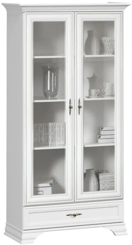 Vitrina Idento, 2 Usi 1 Sertar, H 210 CM, MDF Alb Alpin
