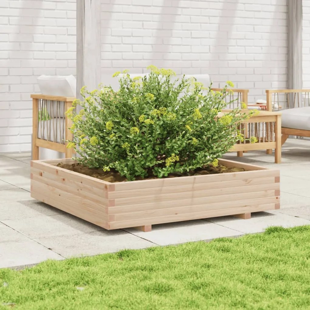 vidaXL Jardinieră de grădină, 110x110x26,5 cm, lemn masiv de pin