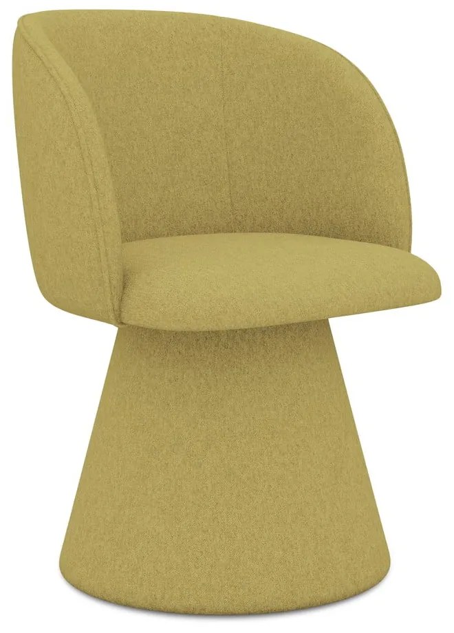 Scaun de sufragerie galben tapițat Maia – Makamii