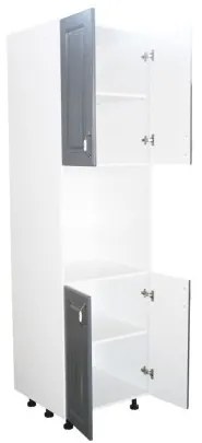 Soldat 60 cu 4 usi cu spatiu cuptor Zebra MDF gri dungi