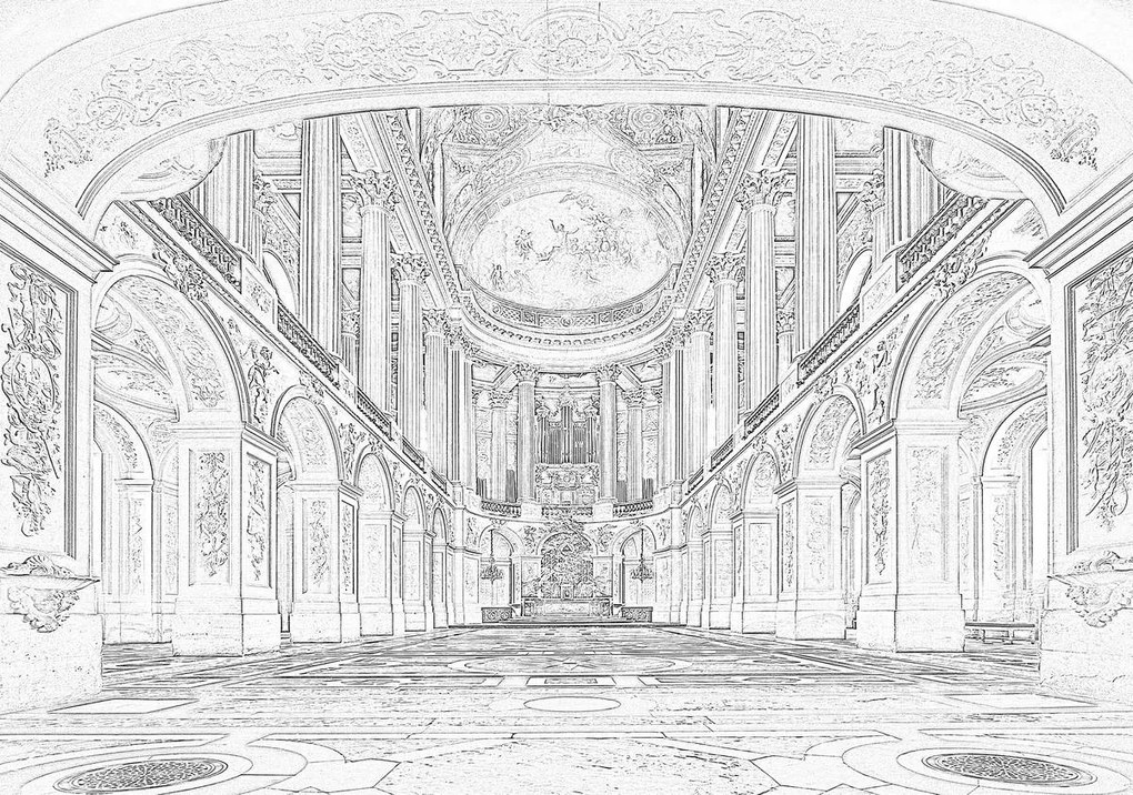 Fototapet - Sala mare din Vesaille (254x184 cm), în 8 de alte dimensiuni noi