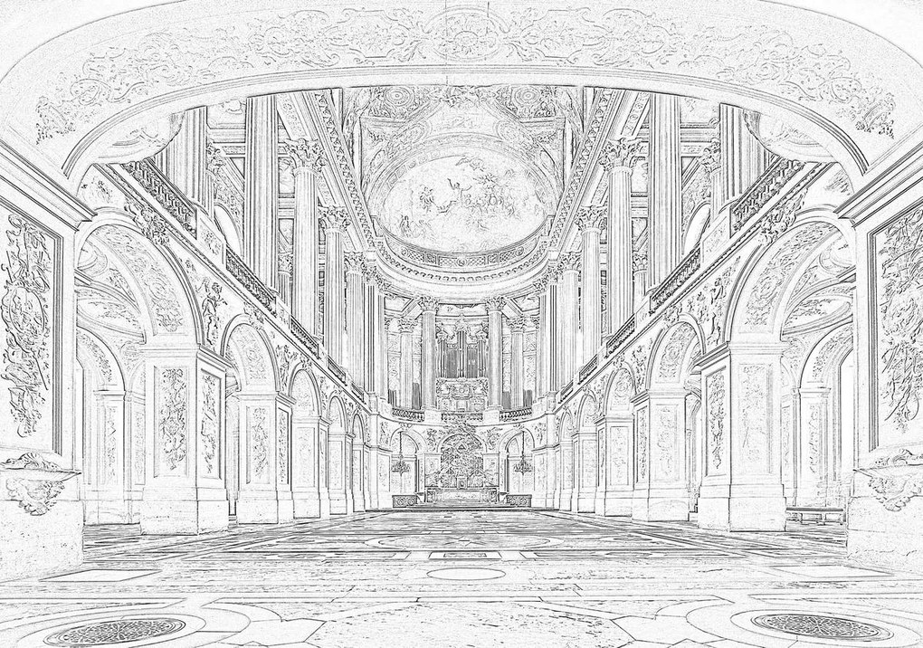 Fototapet - Sala mare din Vesaille (254x184 cm)