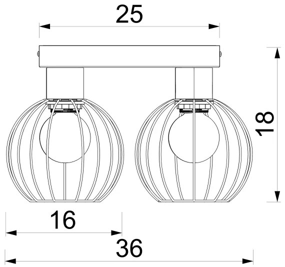 Spot LAPS 4xE27/15W/230W negru