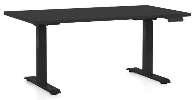 Masa inaltime reglabila OfficeTech D, 120 x 80 cm, bază neagră, negru