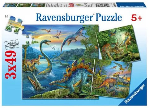 PUZZLE FARMECUL DINOZAURILOR, 3X49 PIESE (RVSPC09317)