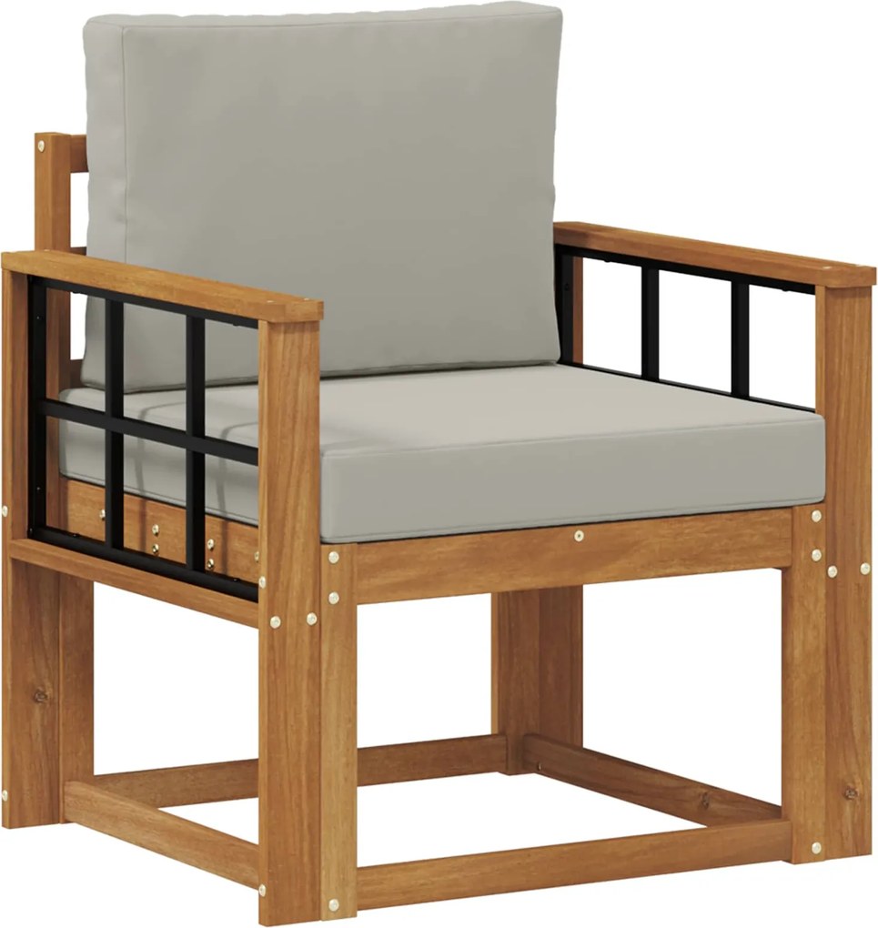 vidaXL Canapea de exterior Lemn de acacia solid și poliester