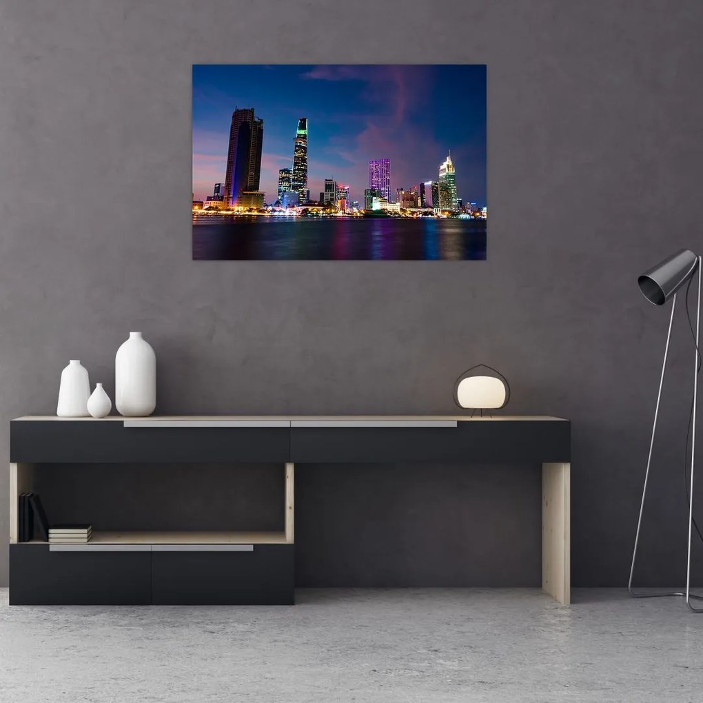 Tablou orașului nocturn (90x60 cm)