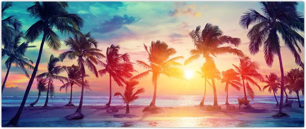 Tablou - Apus de soare tropical (120x50 cm)