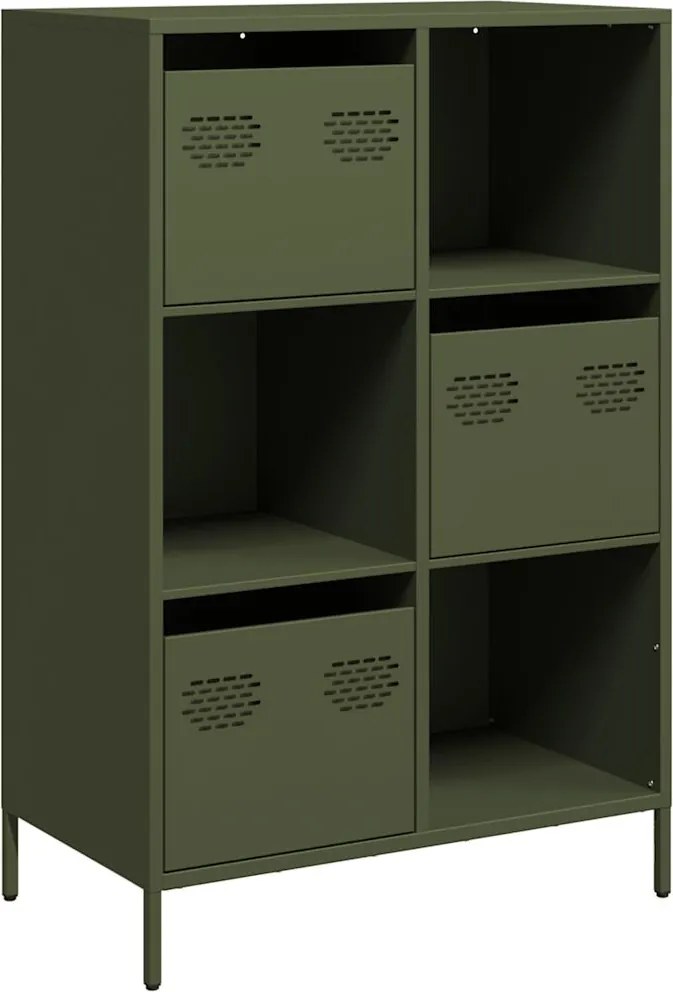 vidaXL Dulap înalt, verde măsliniu, 68x39x103,5 cm, oțel