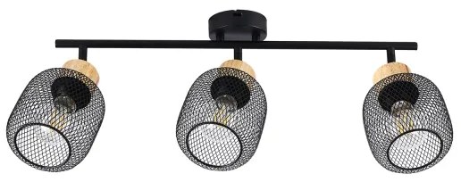 Brilagi - Aplica spot BASKLITE 3xE27/15W/230V lemn/negru