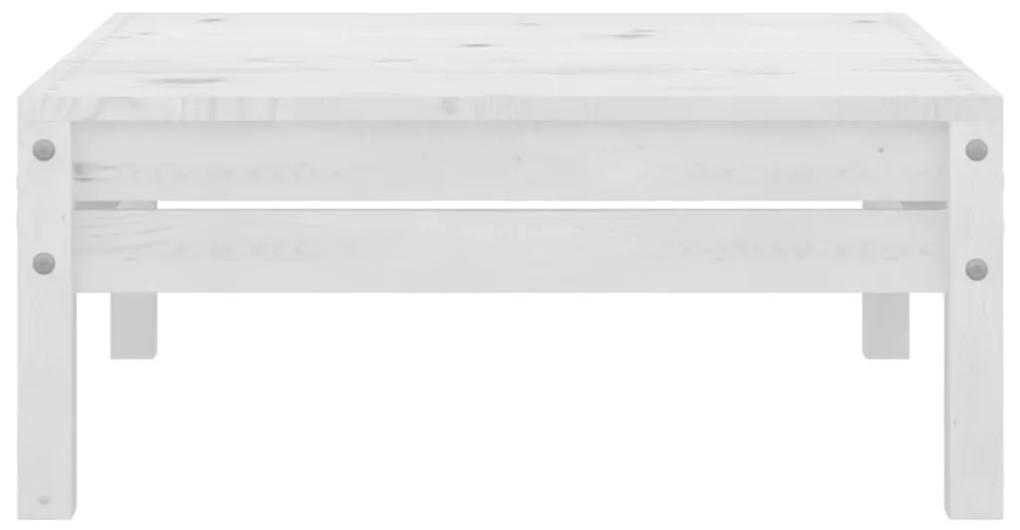 Taburet de gradina, alb, lemn masiv de pin Alb, suport pentru picioare, 1