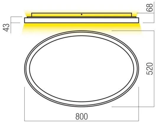 Redo 01-3810 - Plafonieră LED dimabilă NOBU, 80 W, 230 V, aurie