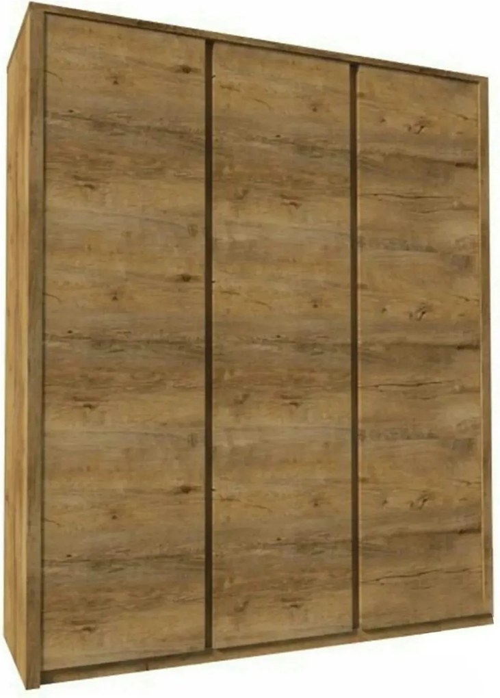 Dulap MONTANA S3D, stejar lefkas inchis, PAL melaminat, cu 3 usi, 166x