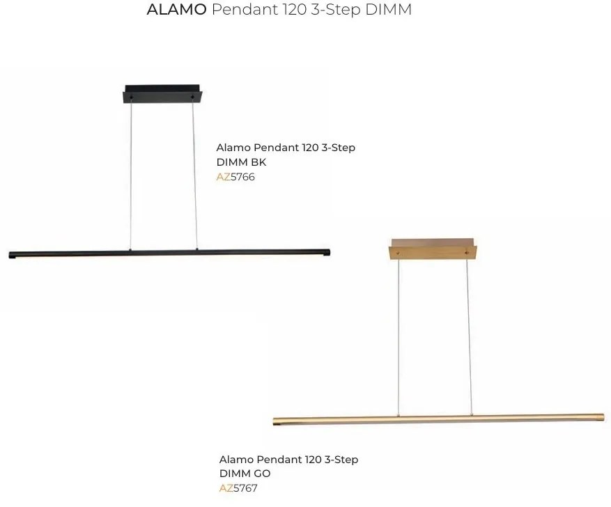 Lustra LED suspendata liniara ALAMO 120 3-STEP DIMM BK