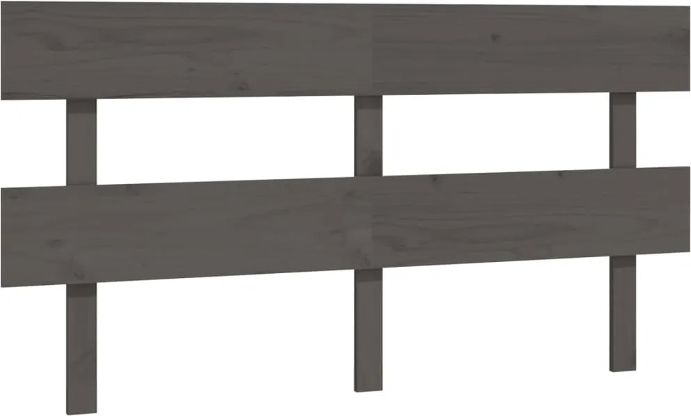 vidaXL Tăblie de pat, gri, 154x3x81 cm, lemn masiv de pin