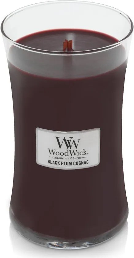 WoodWick lumanare parfumata Black Plum Cognac vaza mare
