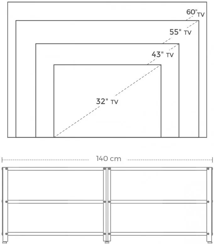 Comoda Vasagle, 140x39x52cm