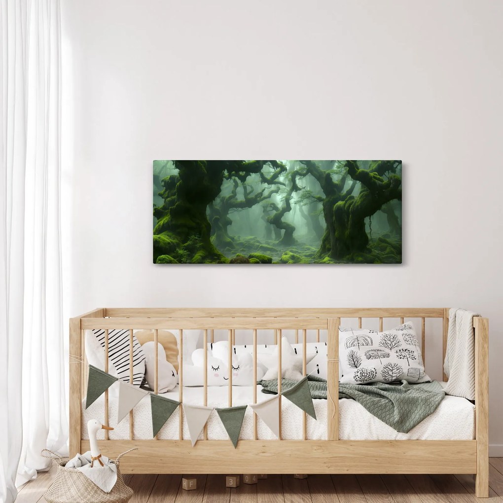 Tablou - O pădure acoperită de mușchi (120x50 cm)
