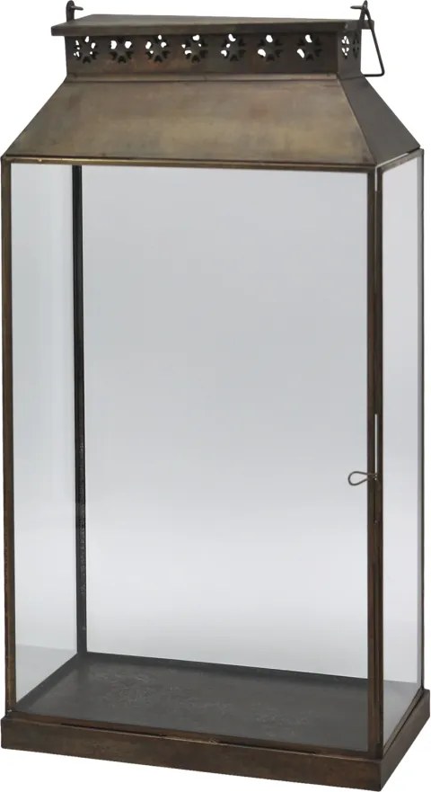 Felinar cu model din alama antichizata, H55 cm