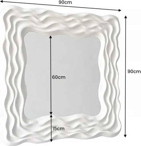 Oglinda decorativa design modern Wave 90cm greige