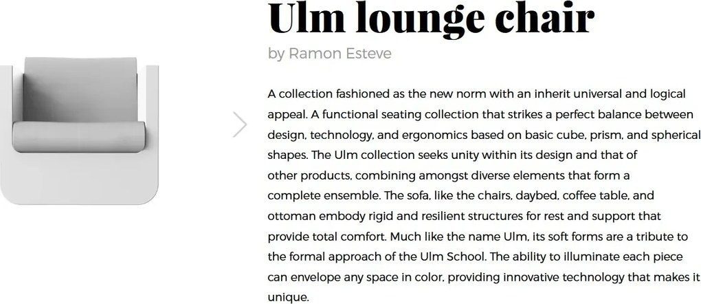 Fotoliu lounge de exterior / interior design modern premium ULM