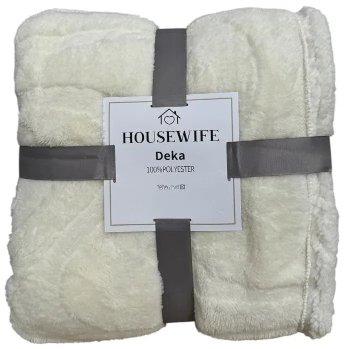 Patura luxoasa din microplus NESTIVE alba imitatie de miel Dimensiuni: 150 x 200 cm