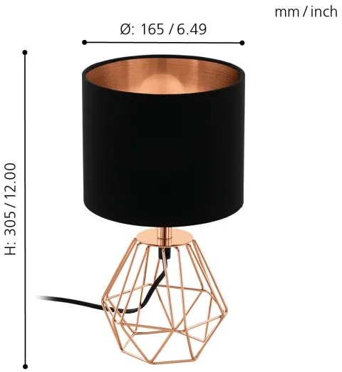 Eglo 95787- Lampa de masa CARLTON 2 1xE14/60W/230V