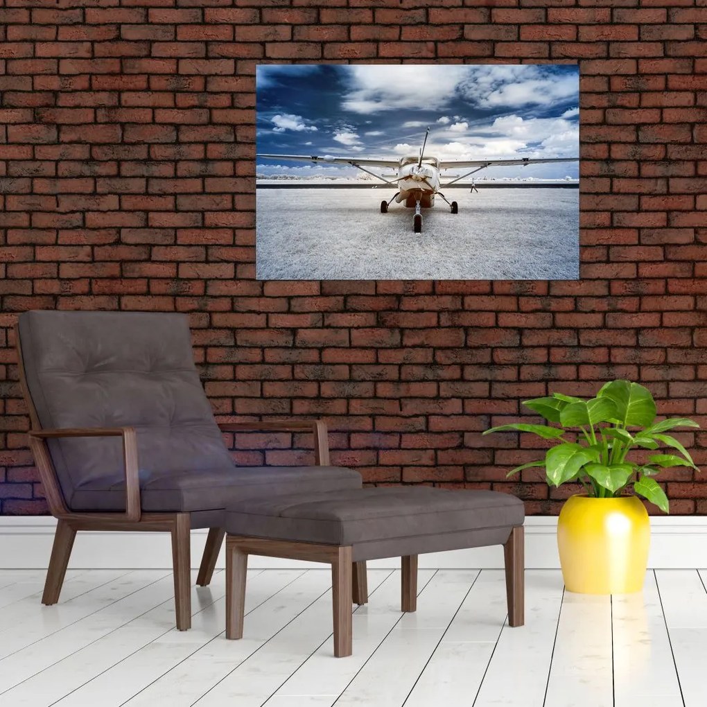 Tablou cu aeroplan cu motor (90x60 cm)