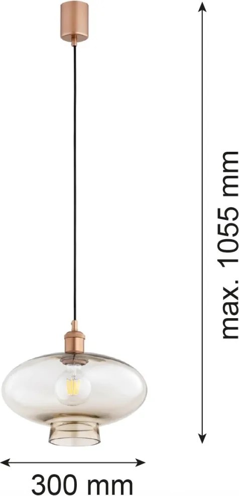 Lustra/pendul design decorativ TRESCO cupru/champagne