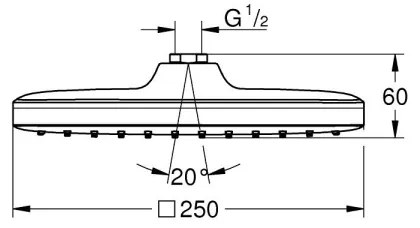 GROHE 26695000 - Cap de duș VITALIO COMFORT 250 × 250 mm crom lucios