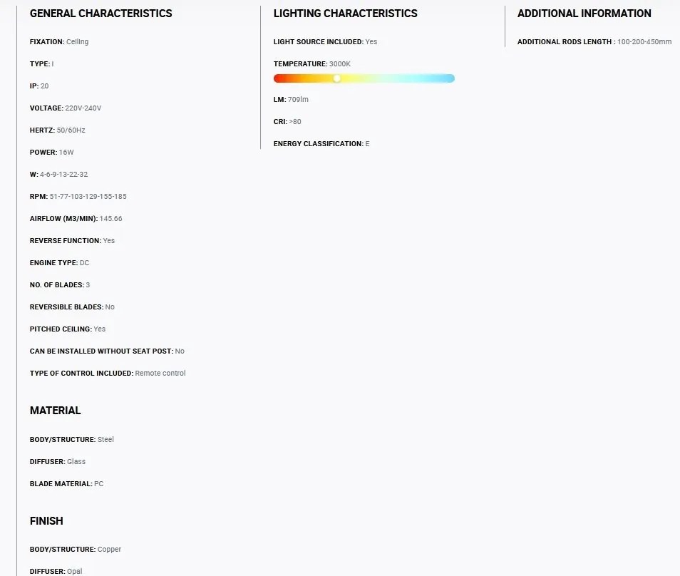 Lustra cu Ventilator si telecomanda DECO FAN M LED cupru/maro