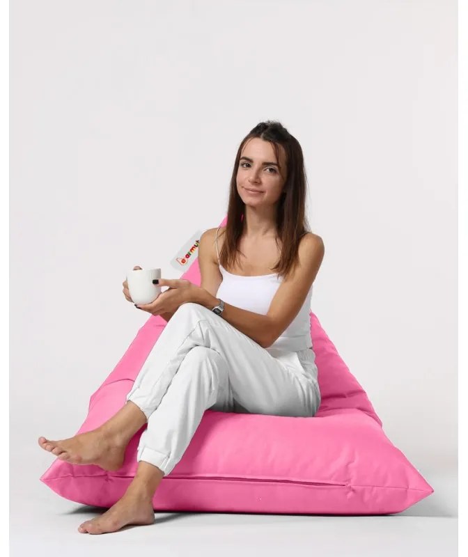 Fotoliu Puf Bean Bag Pyramid Big Bed Pouf - Pink