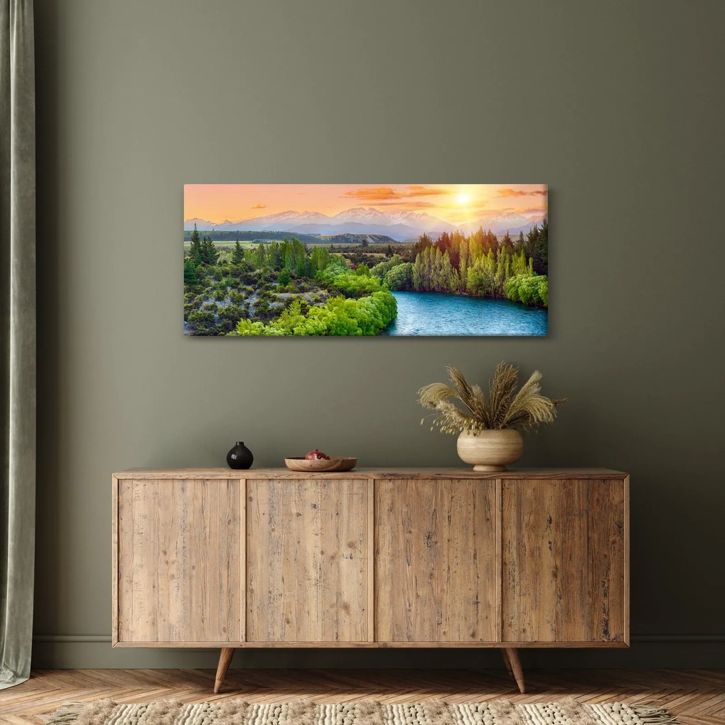 Tablou - Pădure peisaj montan (120x50 cm)