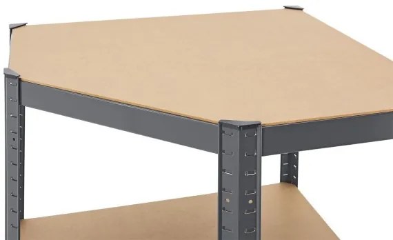 Juskys Raft de colt - 160x75x40-75 cm gri