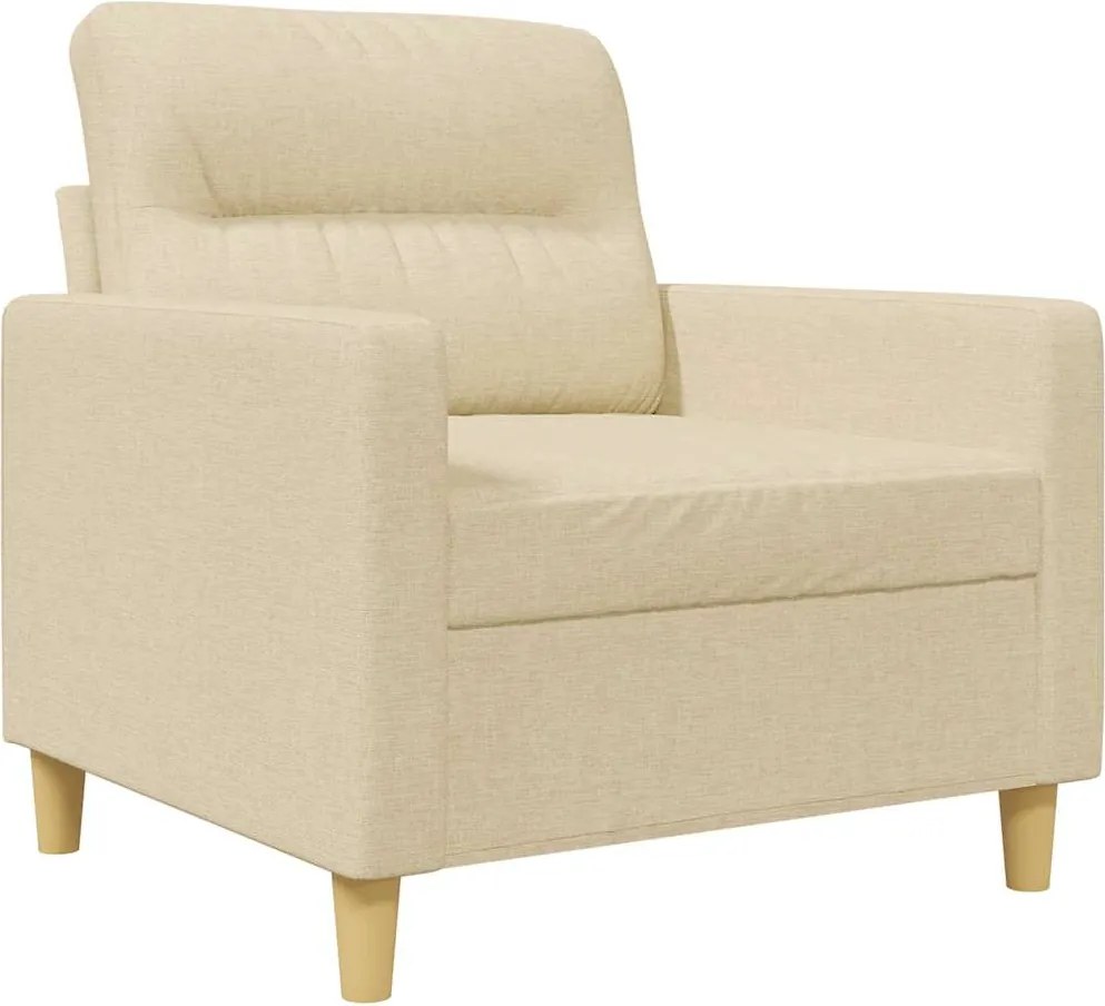 vidaXL Fotoliu canapea, crem, 60 cm, material textil