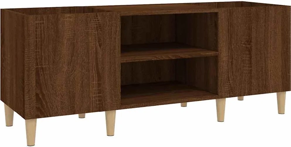 vidaXL Dulap pentru discuri stejar maro, 121x38x48 cm, lemn prelucrat