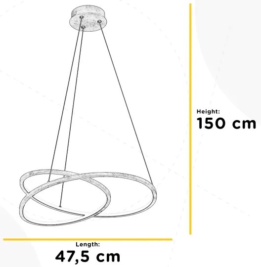 Lustră LED pe cablu ONLI LIBERTY LED/30W/230V 4000K auriu