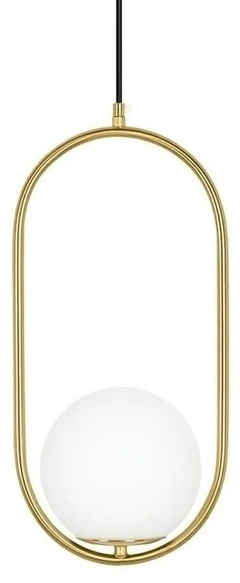 Lustra design miminalist, Metal auriu, Glob Sticla, AURELIA 40