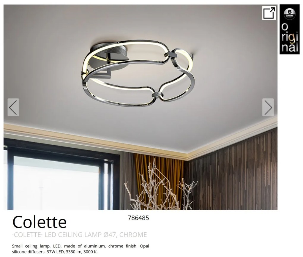 Lustra LED aplicata design ultra-modern 47cm Colette. crom