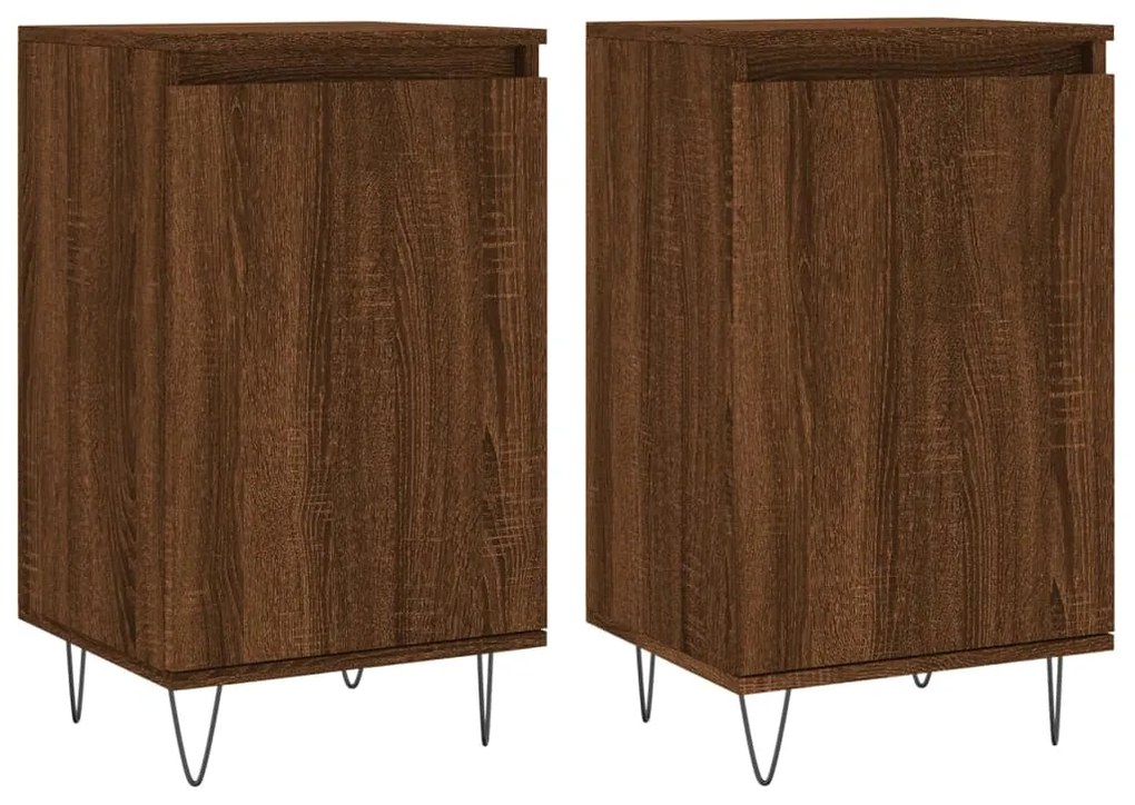 831067 vidaXL Dulapuri, 2 buc., stejar maro, 40x35x70 cm, lemn prelucrat