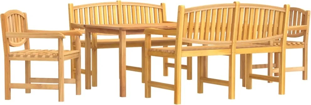vidaXL Set masă pentru grădină, lemn masiv de tec, 5 piese