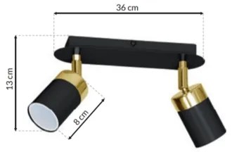 Spot JOKER 2xGU10/25W/230V negru/auriu