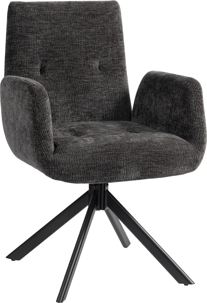 HOMCOM Fotoliu tapițat, fotoliu accent, design modern, rotativ, până la 120 kg, Negru | Aosom Romania